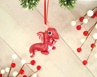 Christmas Dragon Ornament Polymer Clay Dragon Christmas Ornament Geek Christmas Ornaments Geek Gift Ideas Dragon Christmas Decoration