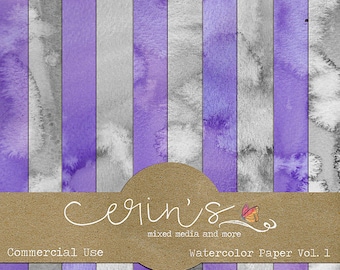 Watercolor Papers Vol 1~Commercial Use~Textures and Overlays~Digital Paper~Hand Painted~Digital Watercolor Paper~Digital Scrapbooking