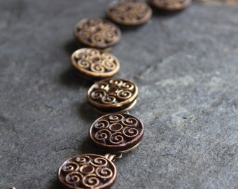 Stunning brown and gold Czech glass button bracelet, vintage buttons, victorian, assemblage, jewelry, oldnouveau up cycled, recycled