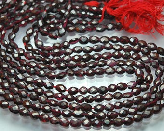 13 Inch Strand,Finest Quality Red Garnet Faceted Nuggets,6-7mm