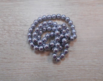silver plated 6 mm hematite wire