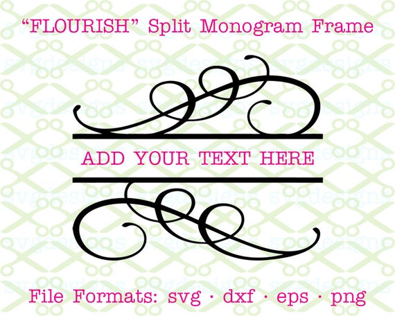 Download Flourish Split Monogram SVG Dxf Eps Png Split Monogram