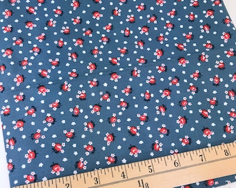 Navy Blue, Red, Little Flowers, Picnic and Fairgrounds, DS Quilts Collections by Denyse Schmidt for Fabric Traditions, 42 Inches