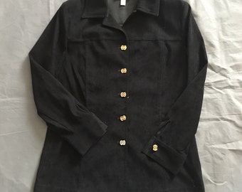 St John Marie Gray Santana Blazer Beautiful Buttons Suede Small