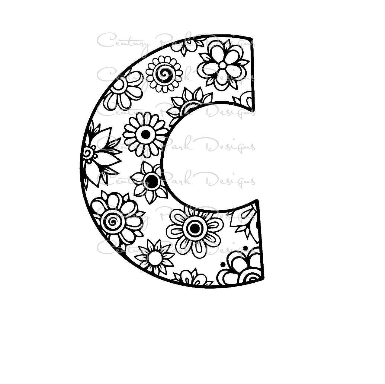 Download Letter C Alphabet Flowers SVG / JPEG / PNG /pdf / use with ...