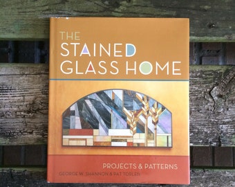 stained glass patterns book, stained glass designs, the stained glass home book project & patterns hardcover book