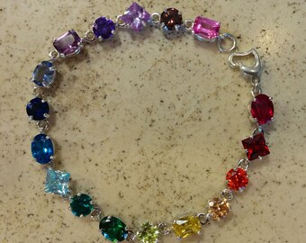 Rainbow Tennis Bracelet - Last Chance! Shop Closing on July 16!