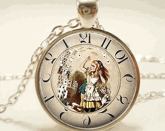 Alice In Wonderland Glass Cabochon Necklace
