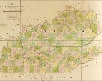 Poster, Many Sizes Available; Map Of Kentucky, Tennessee 1839