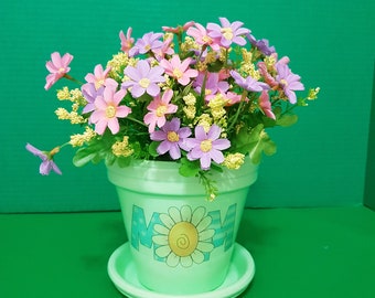 Decorative Mother's Day pot, Terracotta Planter