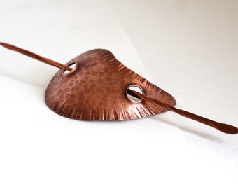 Copper, Hand Forged Hair pin or Shawl Pin