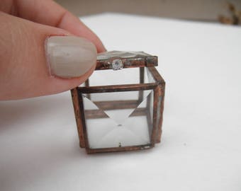 1" Square Glass Treasure Box