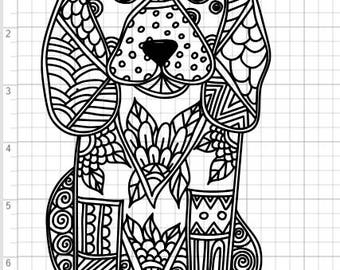 Download Zentangle dog | Etsy