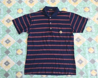 Vintage 90's Celine Paris Made In Italy Stripes Coller Shirt