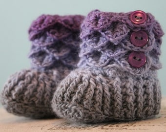 Crocodile Stitch Booties - Crochet Baby Booties - CUSTOM OPTIONS AVAILABLE
