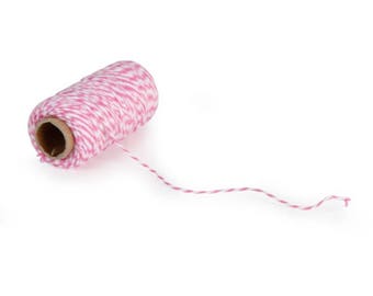 Bakers Twine - Small Roll - Pink/White - 105 feet RJ3-1-PW