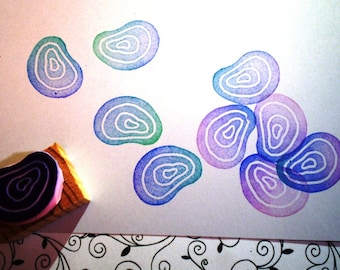 Ripple rubber stamp //hand carved rubber stamp