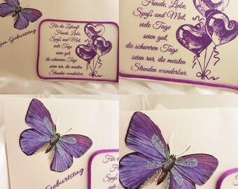 Purple Butterfly Birthday Greeting Card