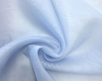 Light Blue Sheer Voile Fabric 118" Wide Curtain Drapery and Apparel per yard 100% polyester