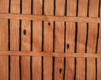 Print fabric of wood planks, knot holes,