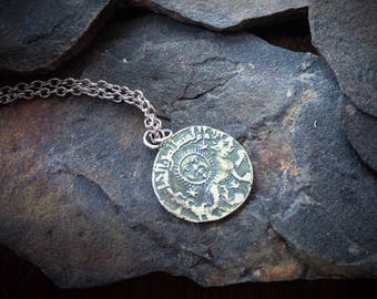 Old Coin Necklace, Silver Coin Necklace, Ancient Coin Necklace, Antique Silver Coin, Antique Coin Necklace, Silver Coin Necklace, Old Coin