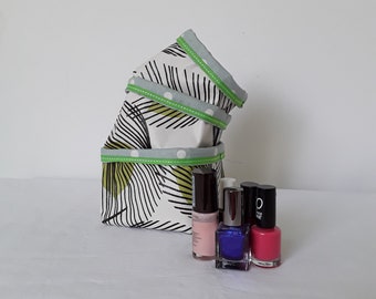 Set of 3 green fabric baskets