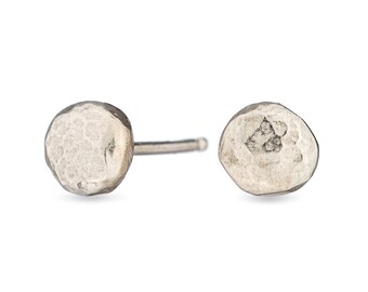tiny silver pebble studs- sterling silver