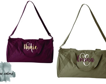 set of 10 Bridesmaid gift, personalized duffle bag, monogrammed bag, travel bag, duffel bag,