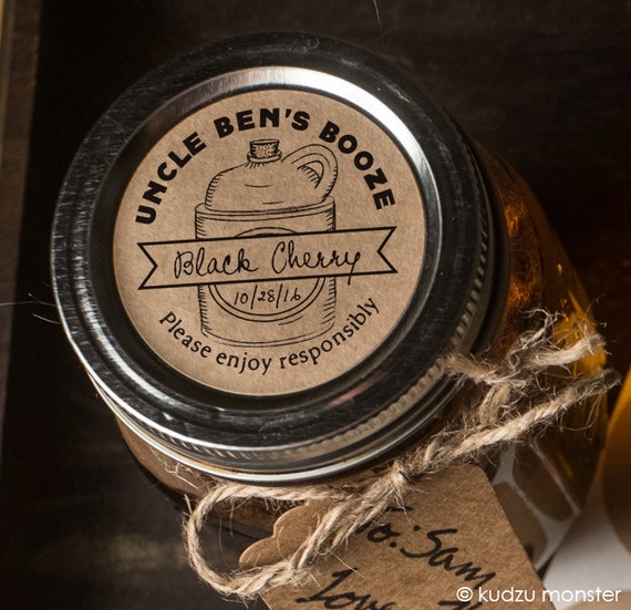 Custom Labels for Homemade Booze or moonshine set of 20 Kraft