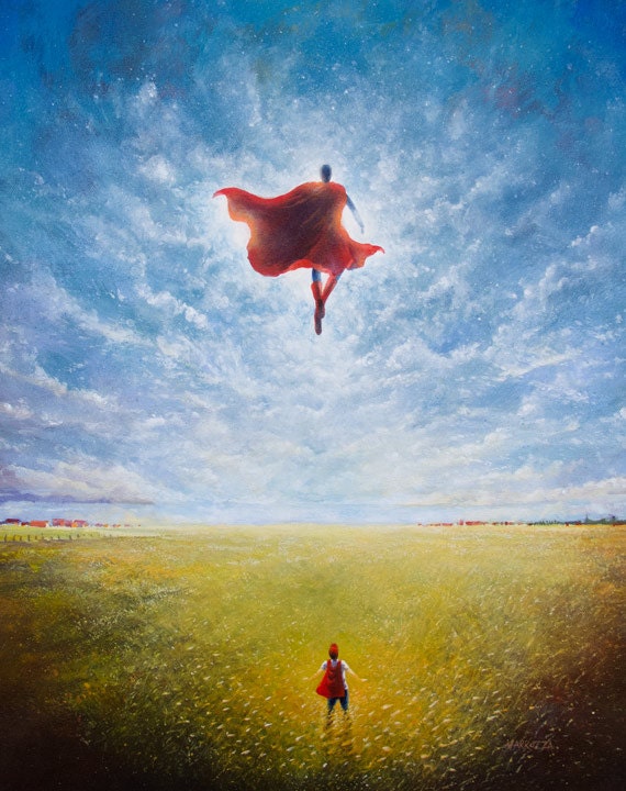 superman in sky