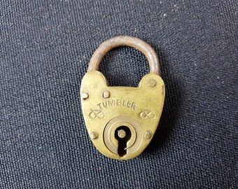 Antique Brass Tumbler Padlock Pad Lock