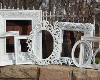 Custom Frames Picture Frames / Set Of 10 Shabby Chic Frames / Made To Order Frames / Ornate Gallery Wall