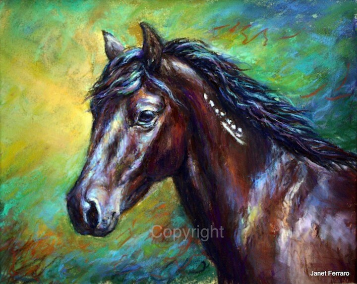 Mustang Horse Painting-Horse art print of 'Orion'