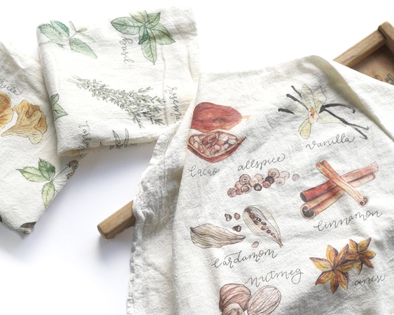 Set of 3 Tea Towels Flour Sack Towel Fall Tea Towel Set