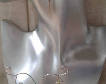 Earrings "Golden Star and stem"