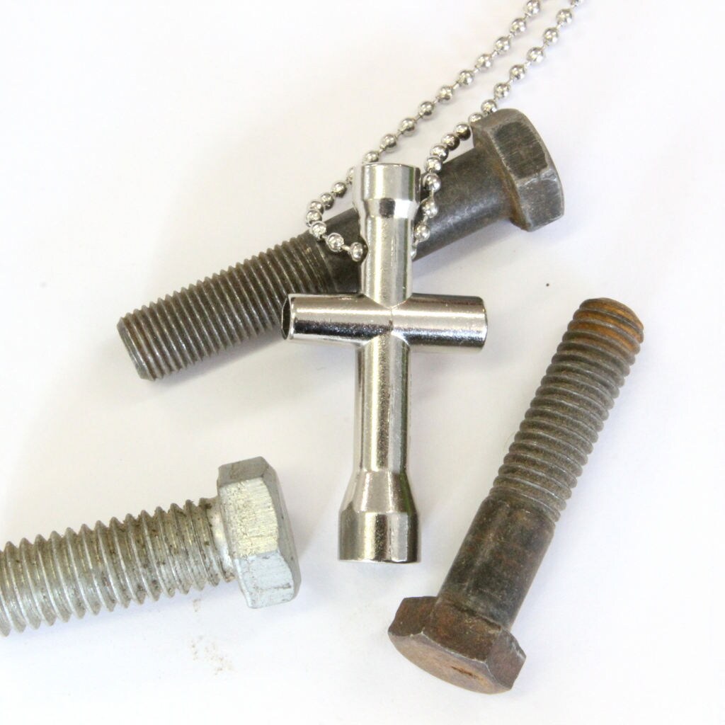 Mechanics Cross Necklace Four Way Hex Wrench