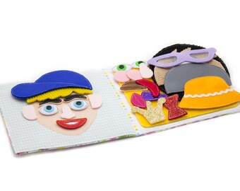 Toddler Busy toy, quiet book, Felt Board stories Montessori Pretend Play Toy travel, Quiet Time Kids Activity, busy mat by MiniMom's
