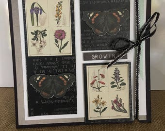 FRIEND Growing Greeting Card Botanicals Butterfly Friendship or Birthday Card