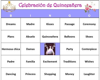 Quinceanera Bingo Game 60 Cards Party Theme Words Very Fun Quinceanera Bingo Game 60 Cards Party Theme Words Very Fun