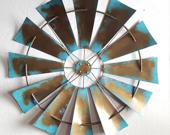 Full Windmill Head 30 Rustic Farmhouse Industrial Steel Wind Mill Full Windmill Head 30 Rustic Farmhouse Industrial Steel Wind Mill
