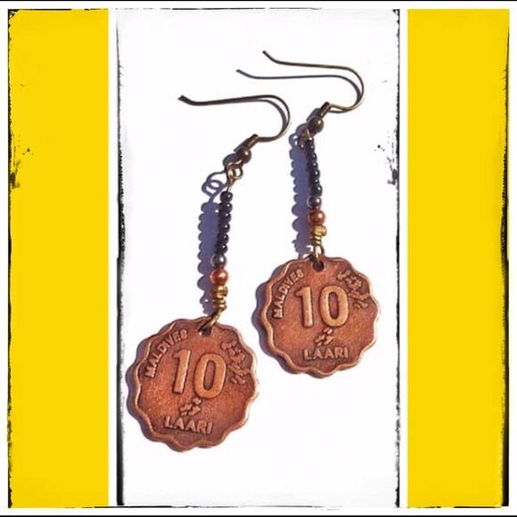 Womens Coin Dangle Earrings Handmade Earrings Steampunk