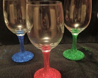 Glitter wine glasses
