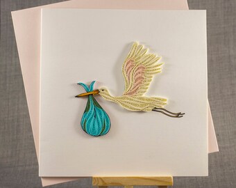 3D Handmade Card Quilling Card Quilled New Baby Card Paper Quilling