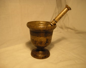 Vintage 1900's Brass Apothecary Mortar with Pestle