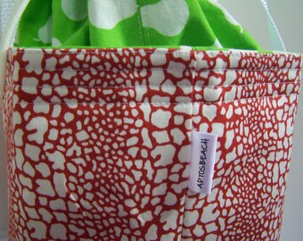 Large insulated Lunch Cooler, 9.5"(24cm) by 7"(18cm), Drawstring Lunch bag, Food Safe Bento box carrier, lunchbox