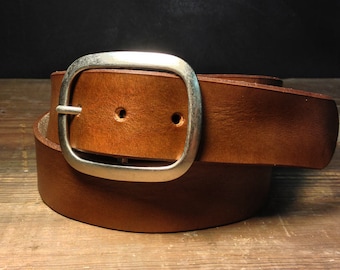 Brown Leather belt - B100 Handmade in USA Groomsmen Wedding