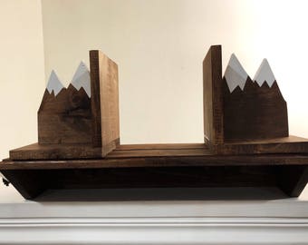 Mountain Top Bookends and Shelf