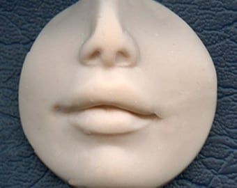 Polymer Clay 1 1/4" Top to bottom drilled Fleshtone Nose and lips face Shard FLRDLT 2