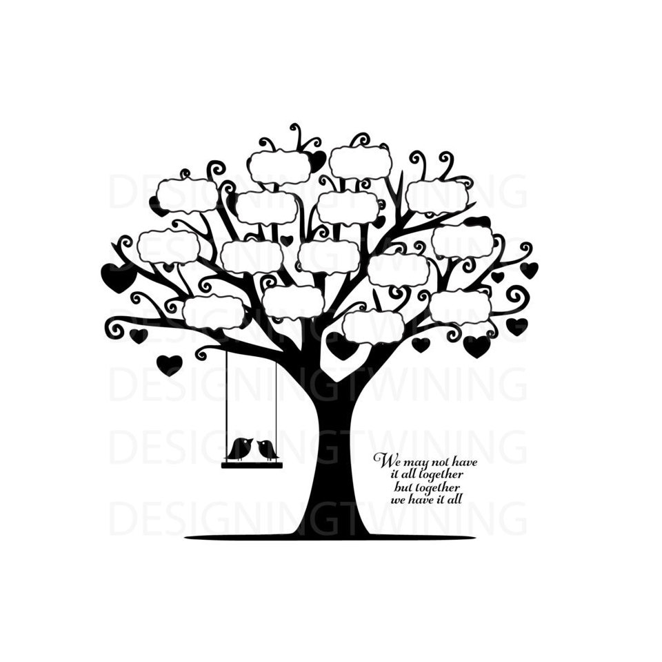 Family Tree SVG PNG pdf dxf digital file family tree file