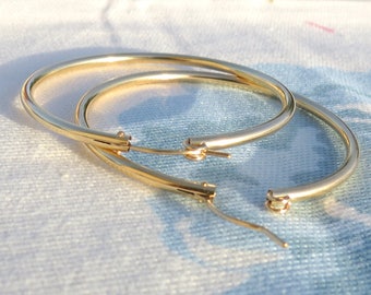 Large Gold Hoop Earrings, Extra Large Gold Hoops, 2mm Thickness Hoops, High Quality Gold Hoops, 14k Gold Filled Hoops, Gold Hoops.